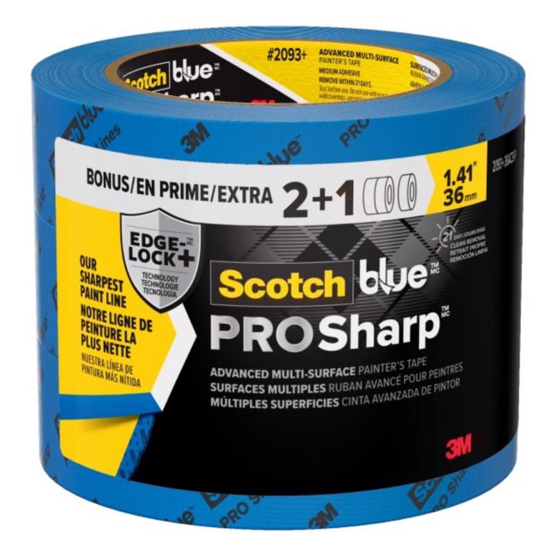 ScotchBlue PROSharp 1.41 in. W X 60 yd L Blue Medium Strength Painter's Tape 3 pk