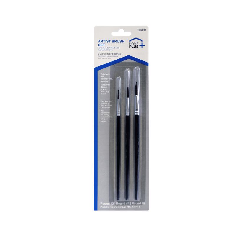 Home Plus No. 2/4/6 Round Artist Paint Brush Set