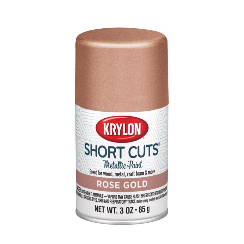 Krylon Short Cuts High-Gloss Rose Gold Craft Spray Paint 3 oz