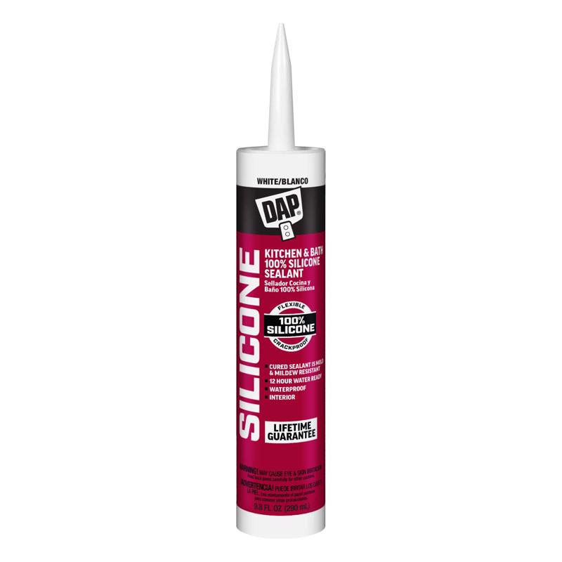 9.8 oz White Kitchen & Bath Silicone Sealant – K&B