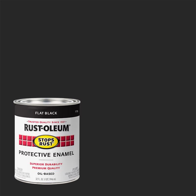 Rust-Oleum Stops Rust Oil-Based Flat Black Protective Paint – 1 qt Indoor/Outdoor