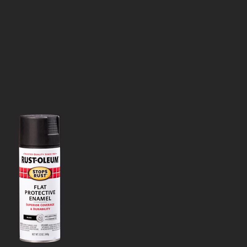 Rust-Oleum Stops Rust Flat Black Spray Paint 12 oz