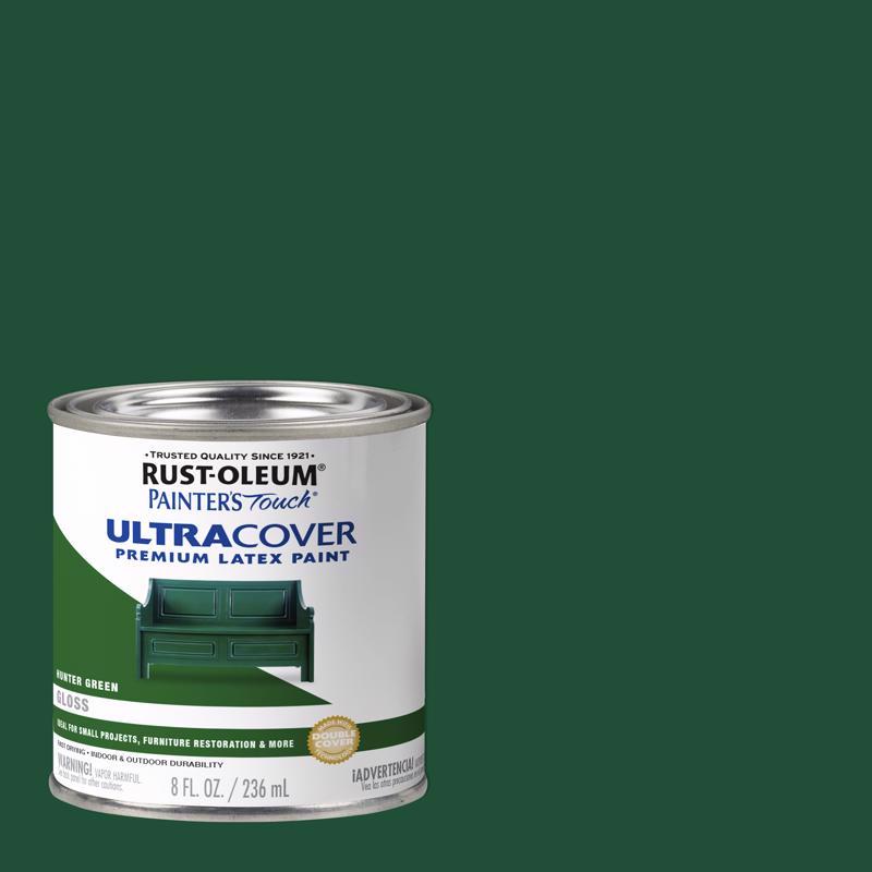 Rust-Oleum Painters Touch Ultra Cover Gloss Hunter Green Water-Based Paint Exterior and Interior 8 o
