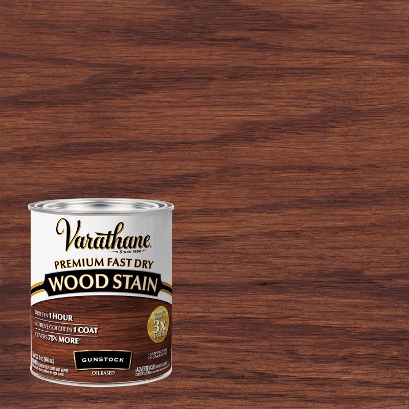 Varathane Semi-Transparent Gunstock Oil-Based Urethane Modified Alkyd Fast Dry Wood Stain 1 qt