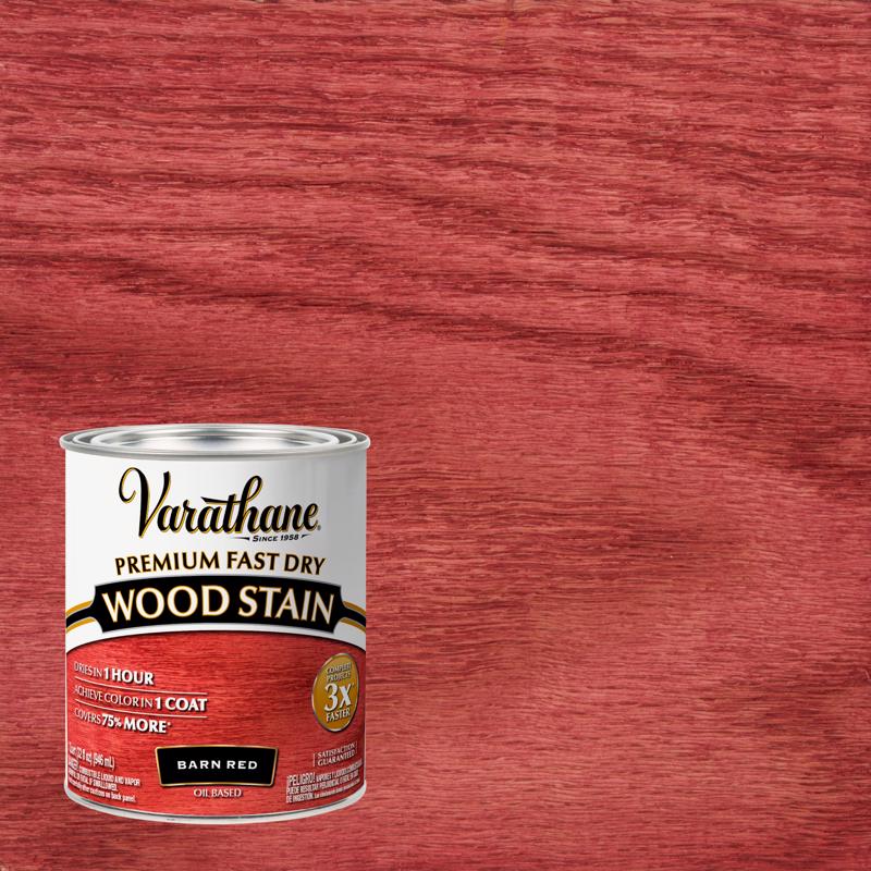 Varathane Semi-Transparent Barn Red Oil-Based Urethane Modified Alkyd Wood Stain 1 qt