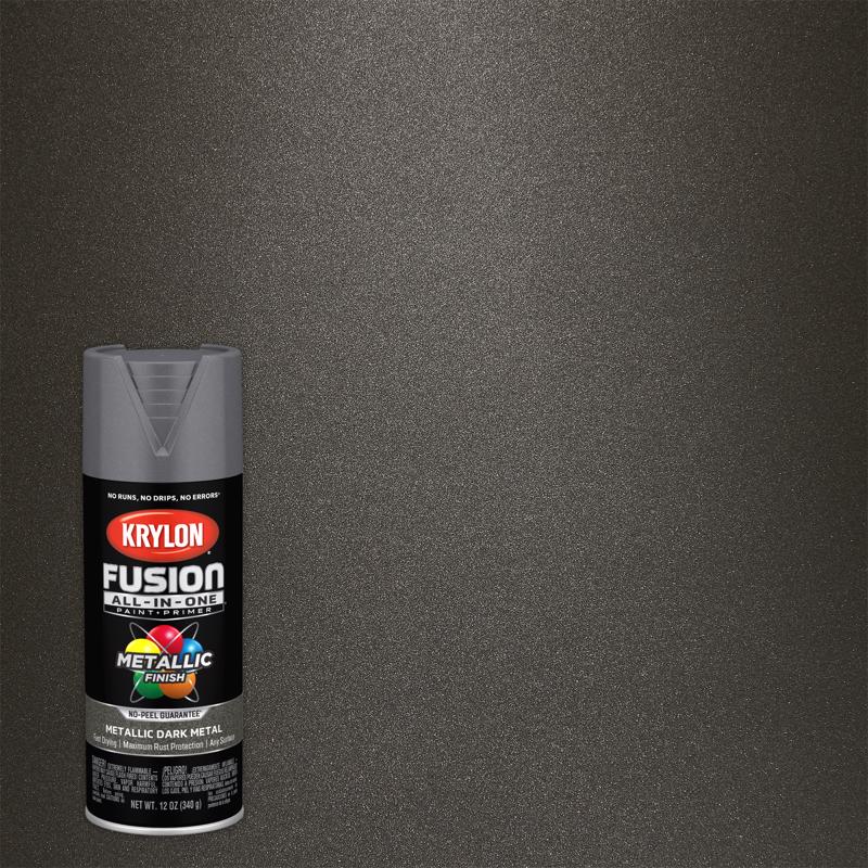 Krylon Fusion All-In-One Metallic Dark Metal Paint+Primer Spray Paint 12 oz