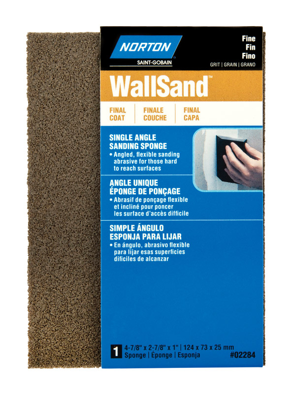 Norton WallSand 4.88 in. L X 2.88 in. W X 1 in. Fine Single Angle Sanding Sponge