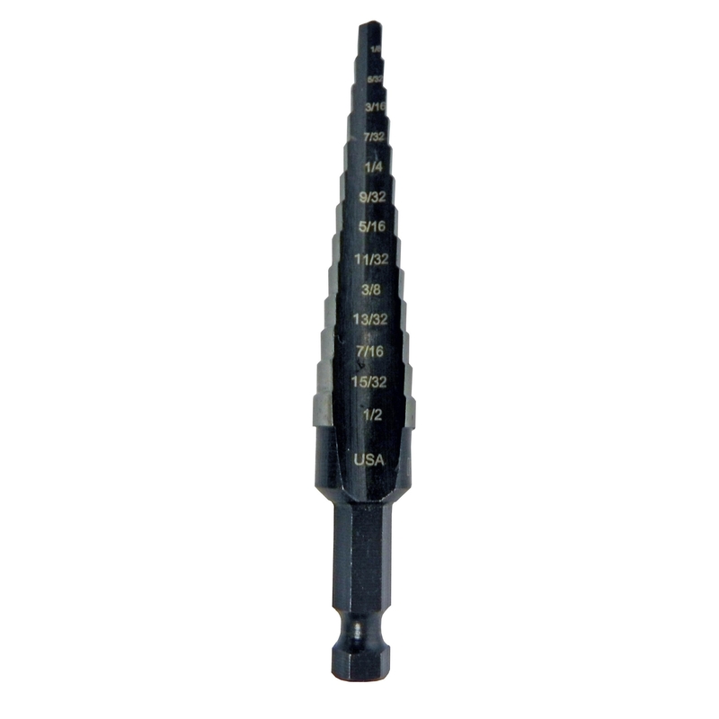 IRWIN Unibit 1/8 to 1/2 in. High Speed Steel Step Drill Bit Square Shank 1 pc