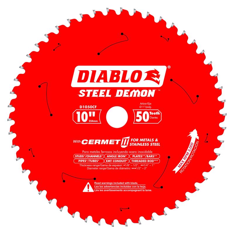 Diablo Steel Demon 10 in. D X 1 in. Cermet Metal Saw Blade 50 teeth 1 pk