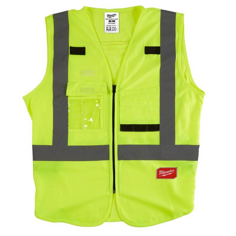 Milwaukee Class 2 with 10 Pockets Safety Vest High Visibility Yellow L/XL