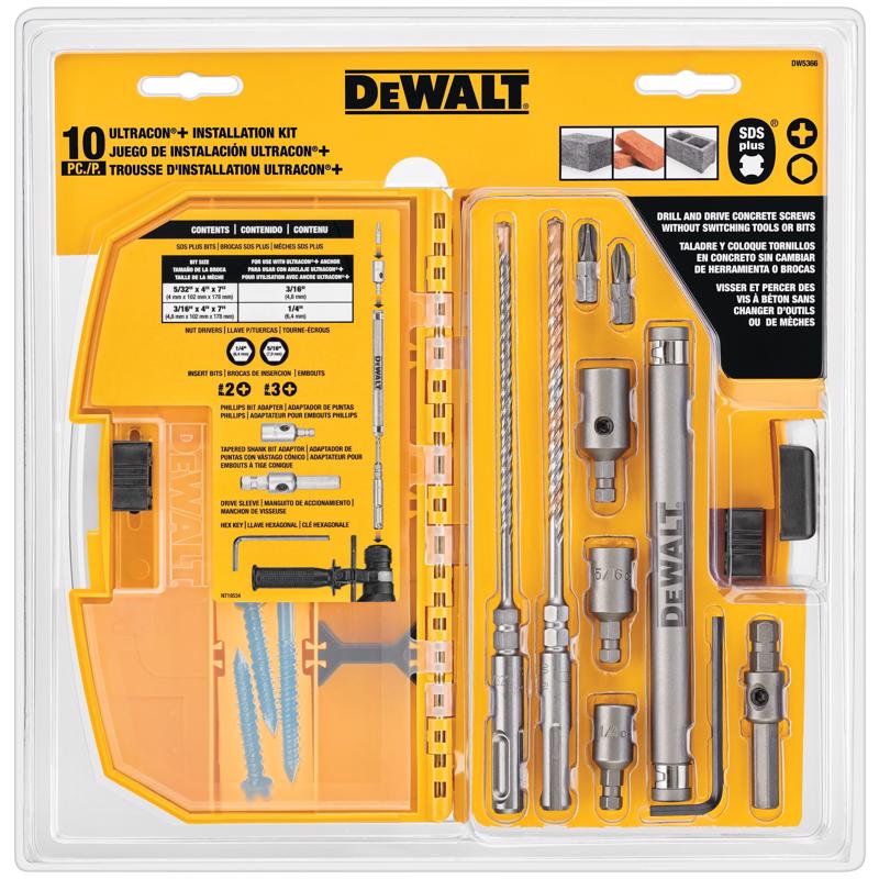 Dewalt sds plus shank drill bit set 10 pcs hotsell