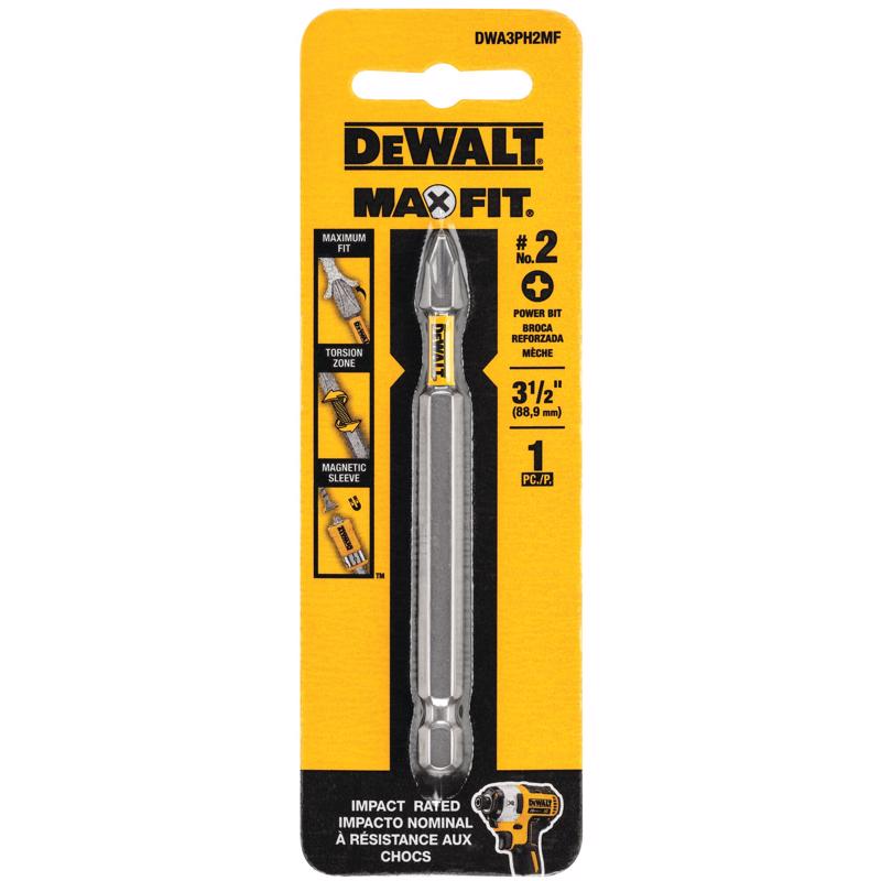 DeWalt Max Fit Phillips #2 X 3.5 in. L Screwdriver Bit Steel 1 pk | PETER'S  HARDWARE CENTER