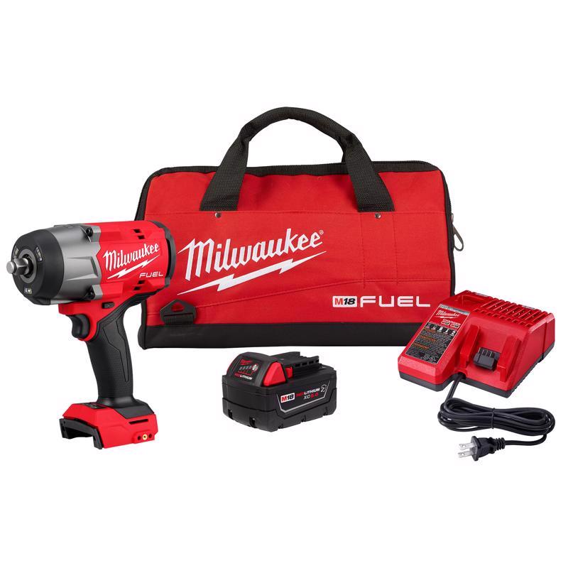 Milwaukee M18 1 2 in. Cordless Brushless High Torque Impact Wrench Kit Battery Charger PETER S HARDWARE CENTER