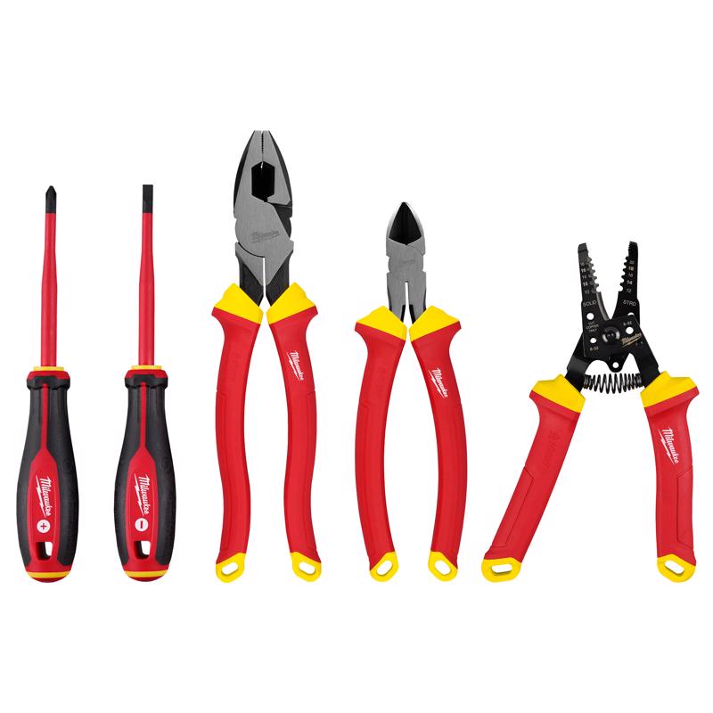 1000v Insulated Hand Tool Set - 5-piece Electrical Tool Kit