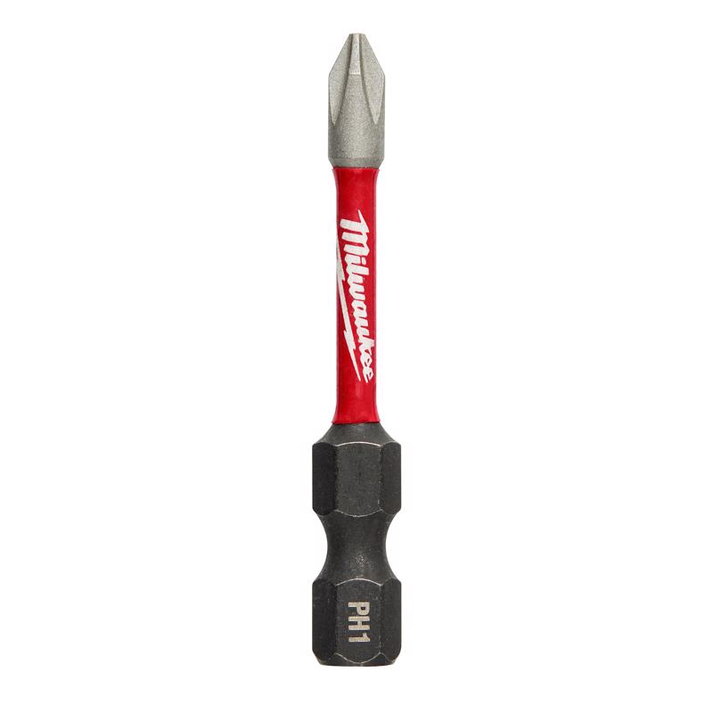 Milwaukee Shockwave Phillips #1 X 2 in. L Power Bit Alloy Steel 25 pc