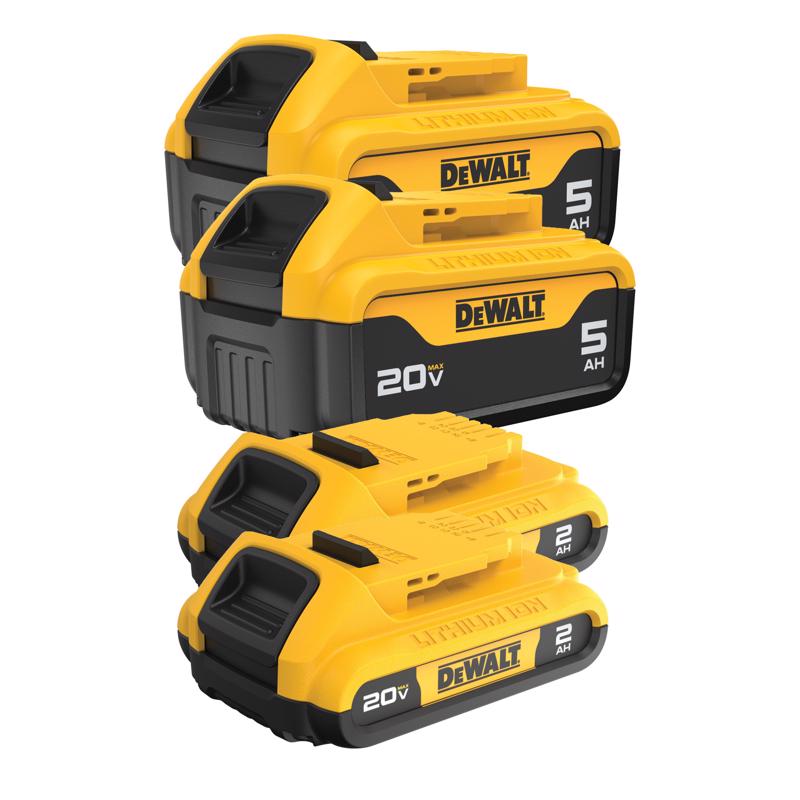 DeWalt 20V MAX DCB235-4 Lithium-Ion 2Ah & 5Ah Battery Pack 4 pc