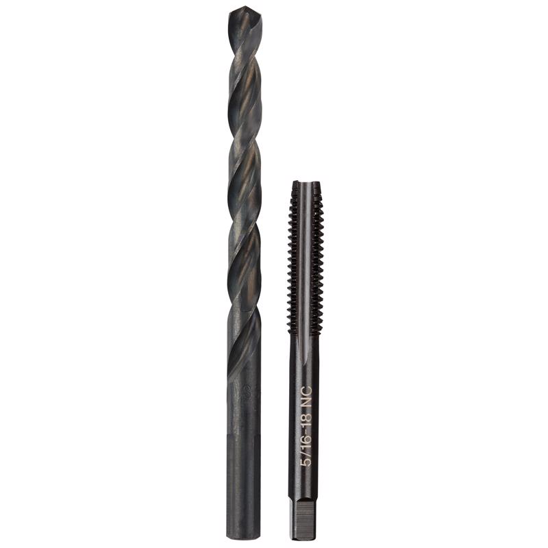 Milwaukee High Carbon Steel SAE NC Plug Tap and Drill Bit Set 2 pc