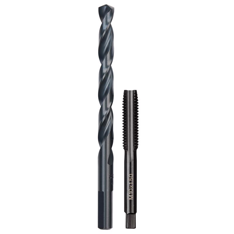 Milwaukee High Carbon Steel Metric Straight Plug Tap and Drill Bit Set 2 pc