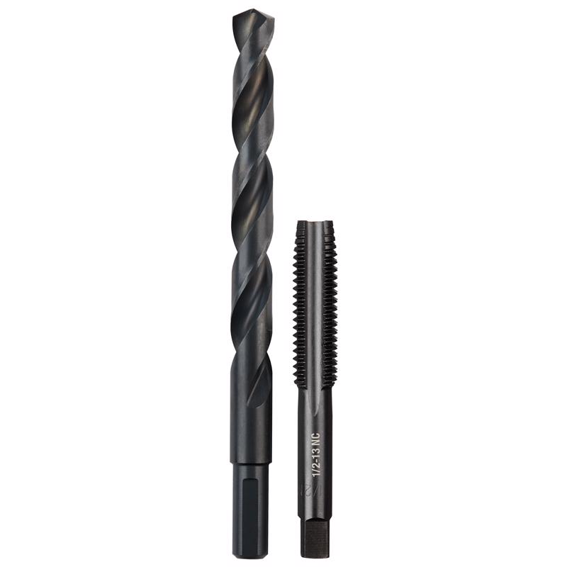 Milwaukee High Carbon Steel SAE NC Plug Tap and Drill Bit Set 2 pc