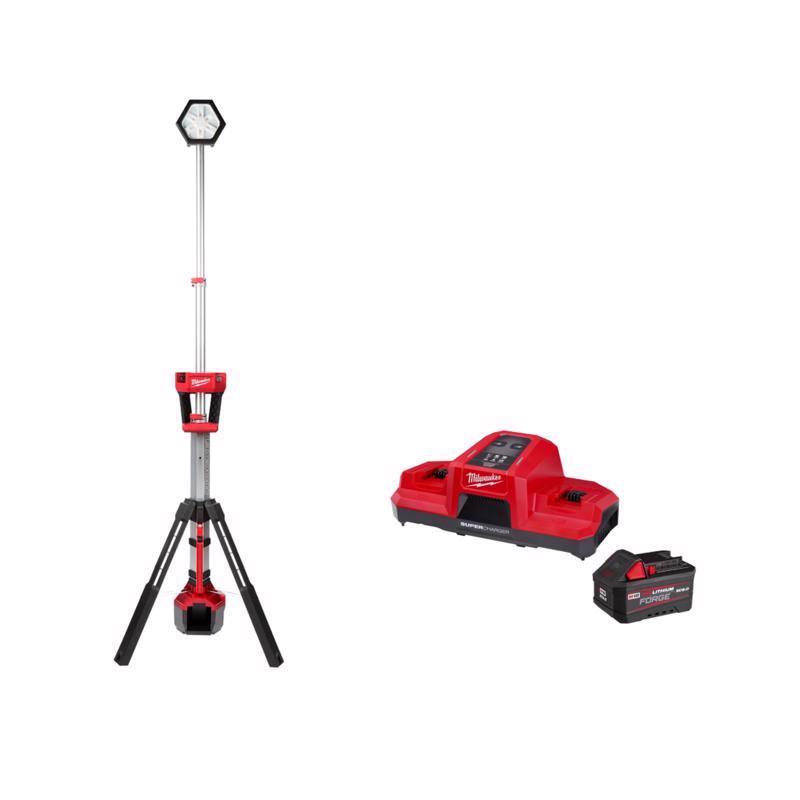 M18 Rocket Dual Power Tower Light with M18 6Ah Battery and Rapid Charger Kit