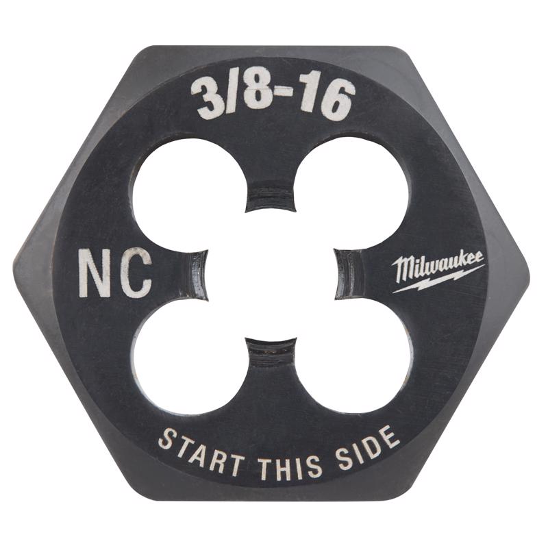 Milwaukee High Carbon Steel SAE Hexagon Die 3/8-16 NC in. 1 pc
