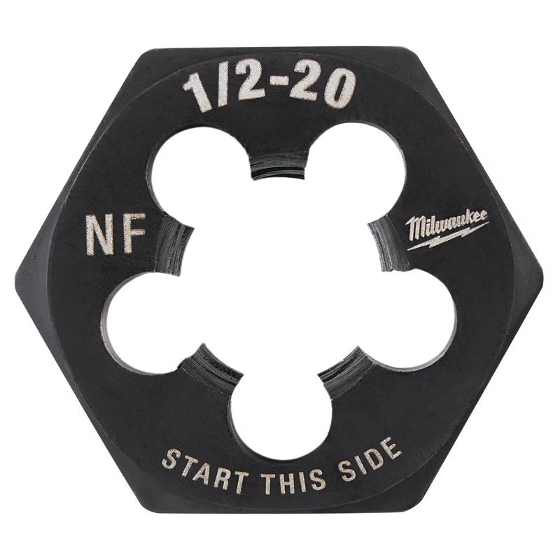 Milwaukee High Carbon Steel SAE Hexagon Die 1/2-20 NF mm 1 pc