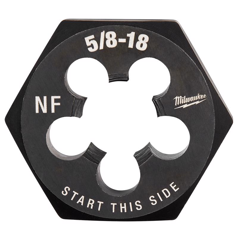 Milwaukee High Carbon Steel SAE Hexagon Die 5/8-18 NF 1 pc