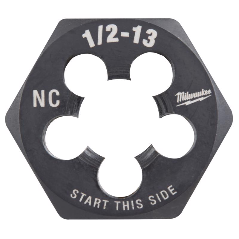 Milwaukee High Carbon Steel SAE Hexagon Die 1/2-13 NC 1 pc