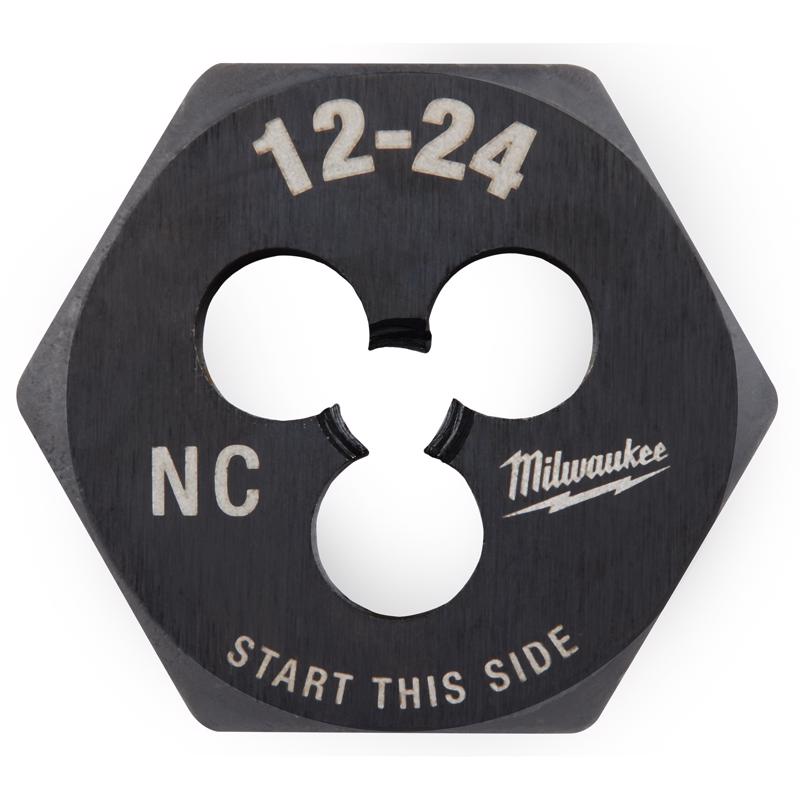 Milwaukee High Carbon Steel SAE Hexagon Die 12-24 NC 1 pc