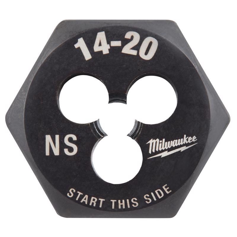 Milwaukee High Carbon Steel SAE Hexagon Die 14-20 NS 1 pc