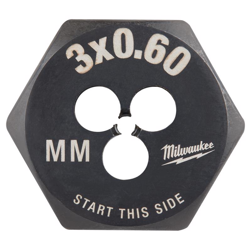 Milwaukee High Carbon Steel Metric Hexagon Die M3-0.6 mm 1 pc