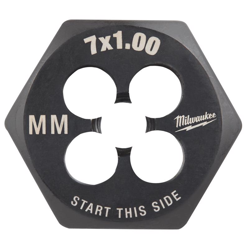 Milwaukee High Carbon Steel Metric Hexagon Die M7-1.0 mm 1 pc