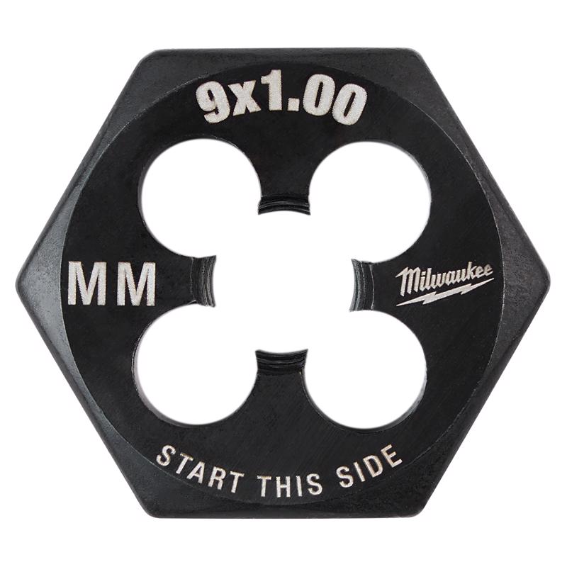 Milwaukee High Carbon Steel Metric Hexagon Die M9-1.0 mm 1 pc