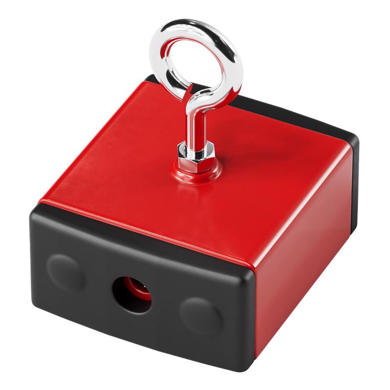 Magnet Source 2.375 in. L X 2.375 in. W Red Retrieving Magnet 100 lb. pull 1 pc
