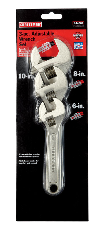 Craftsman 3-Piece Adjustable Wrench Set - Metric and SAE