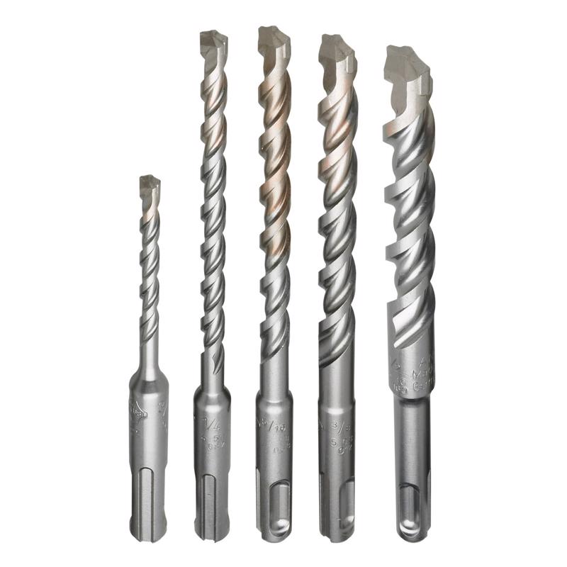 Milwaukee M/2 Assorted Carbide Tipped Hammer Bit Set SDS-Plus Shank 5 pc