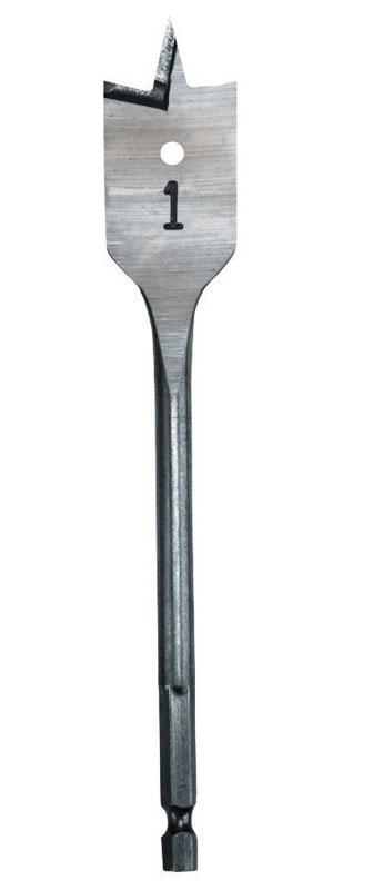 Milwaukee 1-1/4 in. X 6 in. L Heat-Treated Steel Flat Boring Bit Quick-Change Hex Shank 1 pc