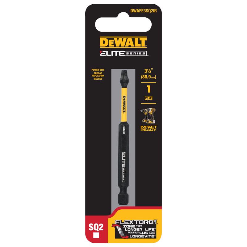 DeWalt ELITE SERIES Square #2 X 3-1/2 in. L Screwdriver Bit Steel 1 pc