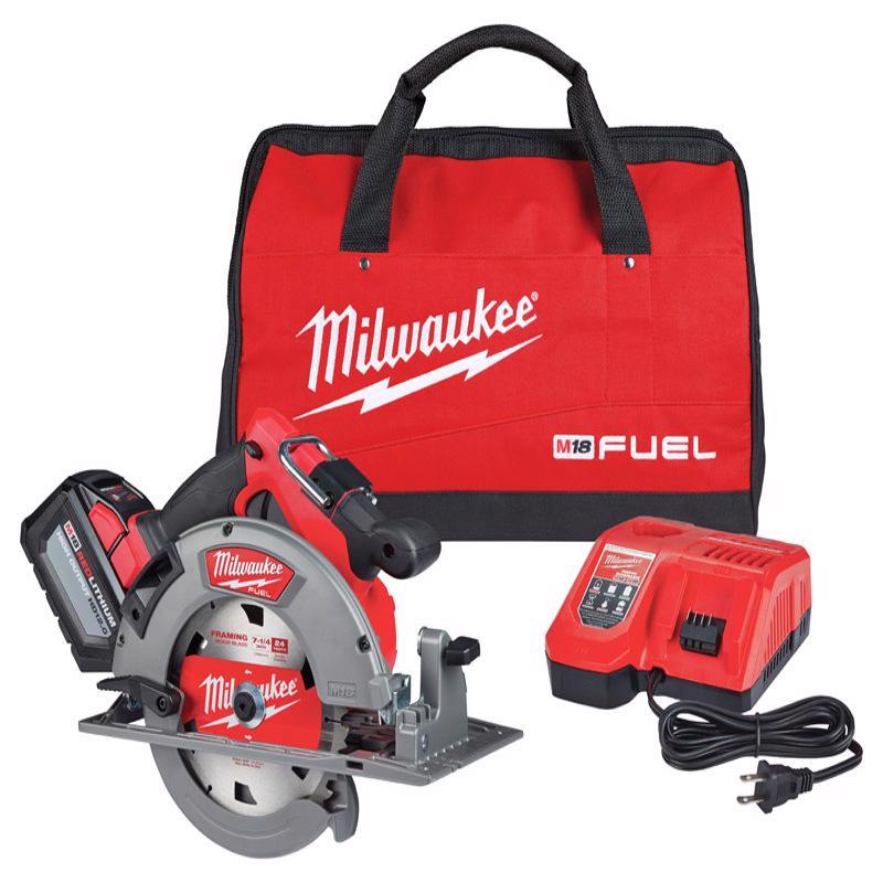 Milwaukee M18 FUEL 7 1 4 in. Cordless Brushless Circular Saw Kit Battery Charger PETER S HARDWARE CENTER