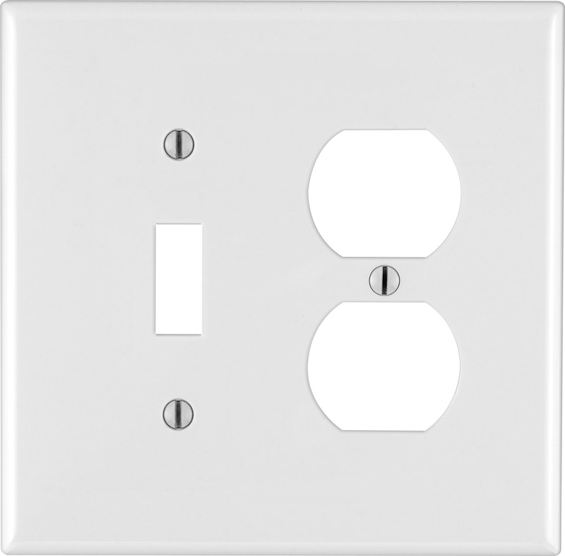 Leviton White 2 gang Thermoplastic Nylon Duplex/Toggle Wall Plate 1 pk