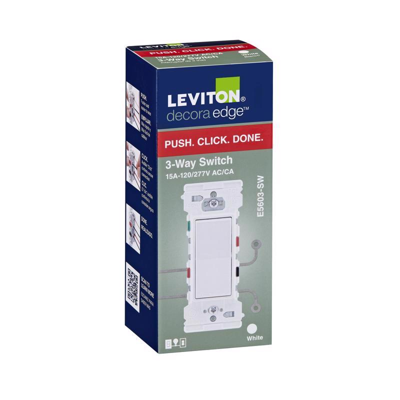 LEVITON进口代理批发 Leviton Decora Edge 15 安培 3 向摇杆开关白色 1 个装