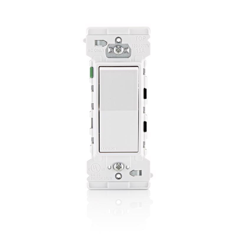 LEVITON进口代理批发 Leviton Decora Edge 15 安培单极摇臂开关白色 1 个装