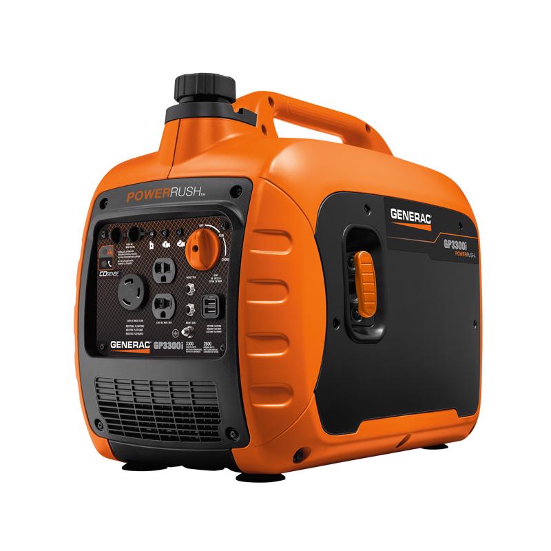 GENERAC进口代理批发 Generac PowerRush 2500 W 120 V 汽油便携式逆变器 便携式逆变器发电机 2500 W