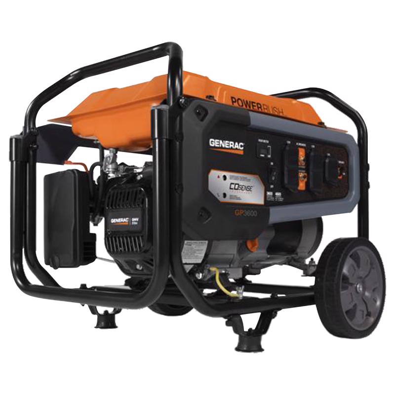 GENERAC进口代理批发 Generac PowerRush 3600 W 120 V 汽油便携式发电机 3600 W