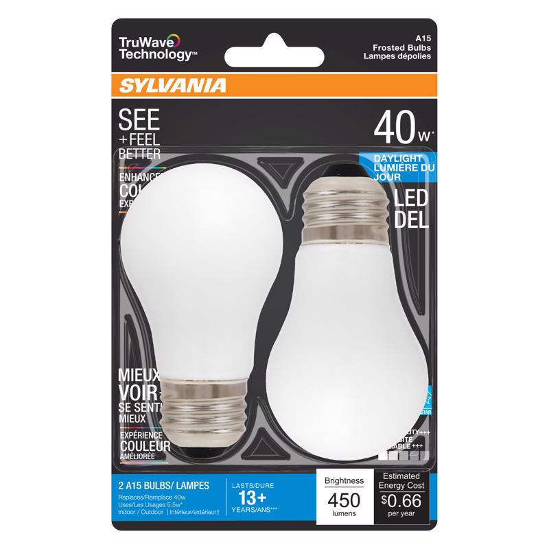 SYLVANIA进口代理批发 Sylvania Truwave A15 E26（中）LED 灯泡日光 40 瓦等效 2 件装