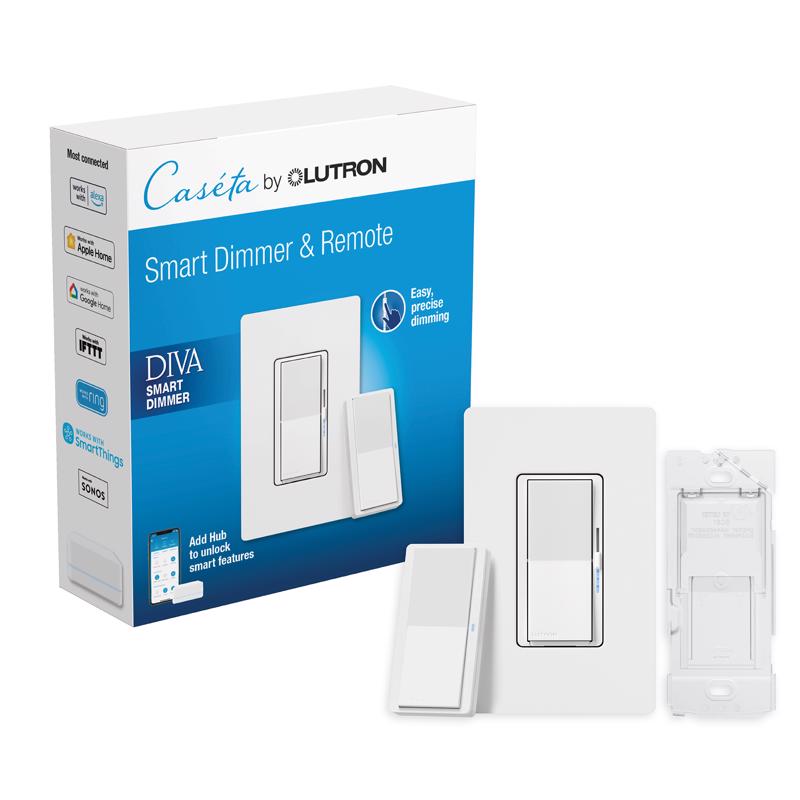 LUTRON进口代理批发 Lutron Diva 3 路智能调光器和远程白色 1 个装