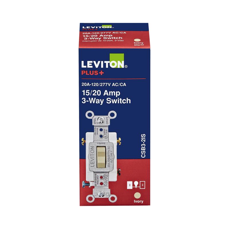 LEVITON进口代理批发 Leviton 20 安培 3 路切换交流静音开关 象牙色 1 个装