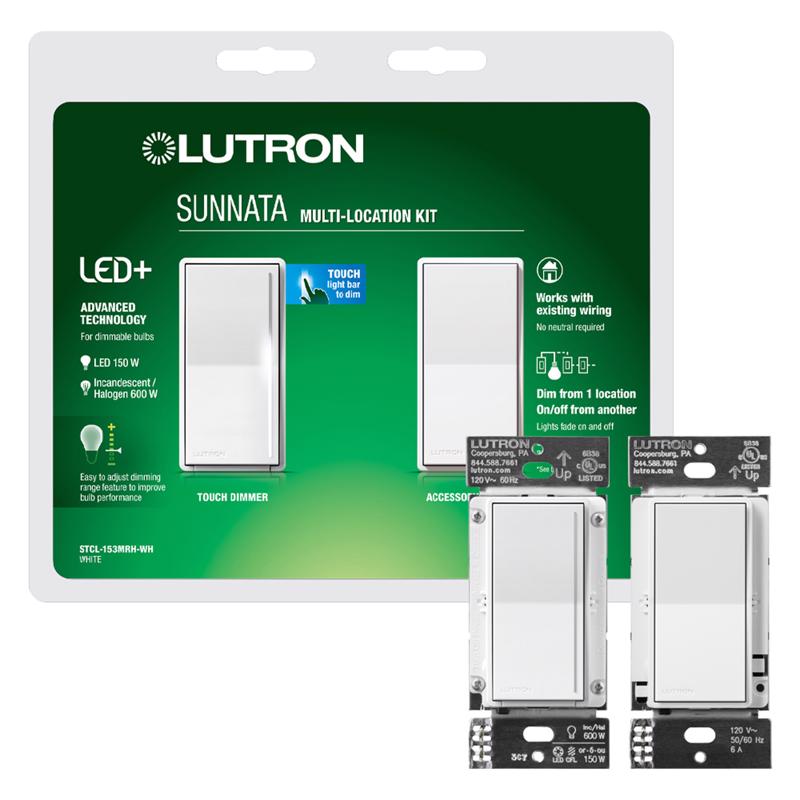 LUTRON进口代理批发 Lutron Sunnata 白色 150 W 摇杆调光器 1 个/包