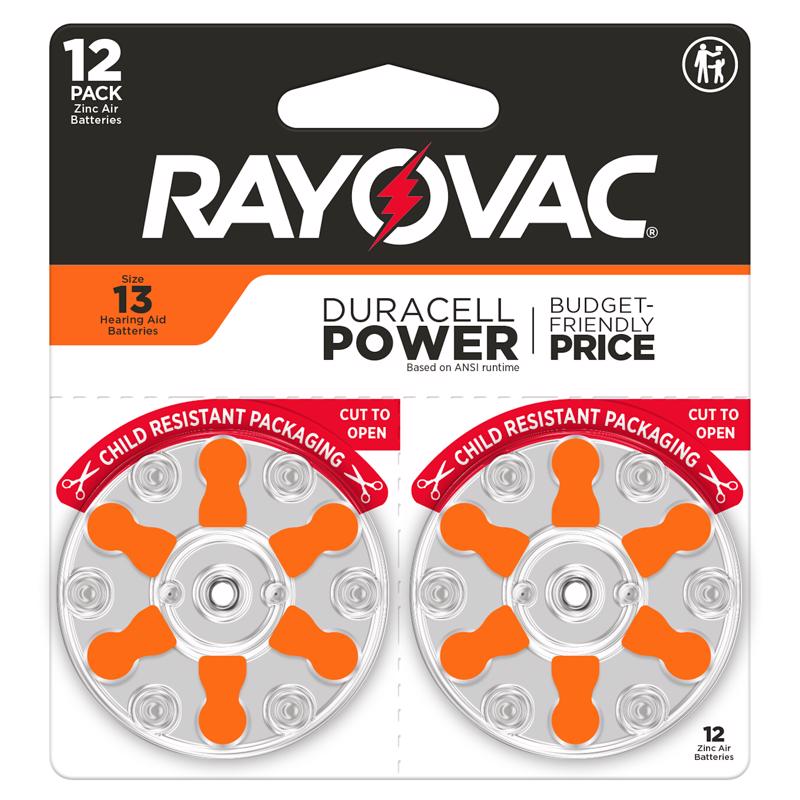 RAYOVAC进口代理批发 Rayovac 锌空气 13 1.45 V 助听器电池 12 包