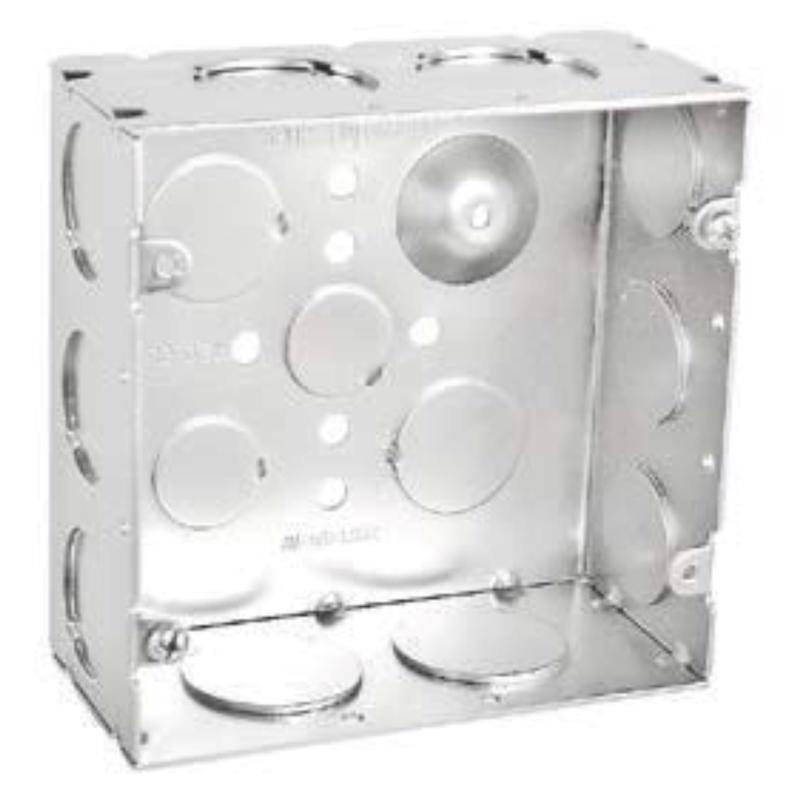 2-gang Steel Square Wall Box, 42 Cubic Inches, Ul Listed